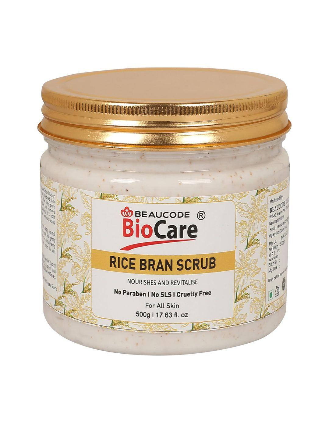 beaucode biocare rice bran face scrub for nourish & revitalize - 500 g