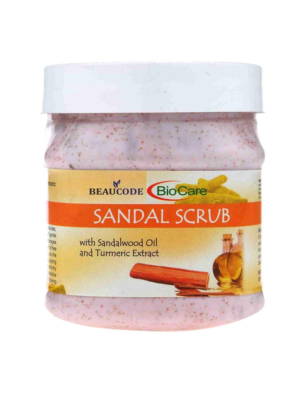 beaucode biocare sandal face scrub with sandalwood oil & turmeric extract - 250ml