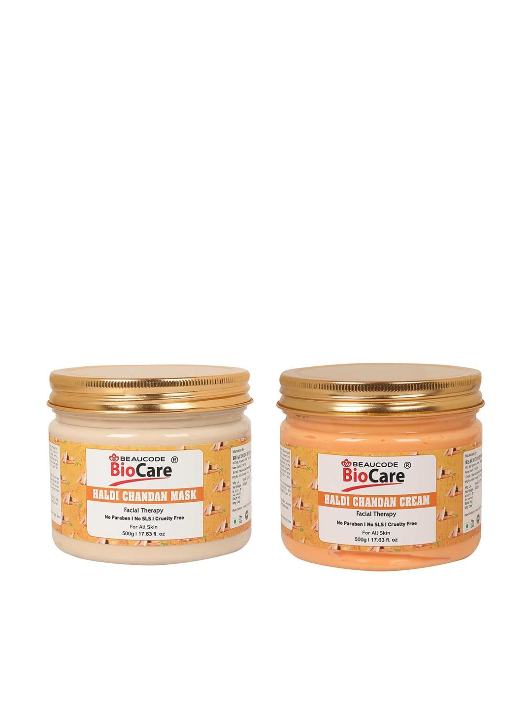 beaucode biocare set of 2 haldi chandan face and body cream and mask 1kg