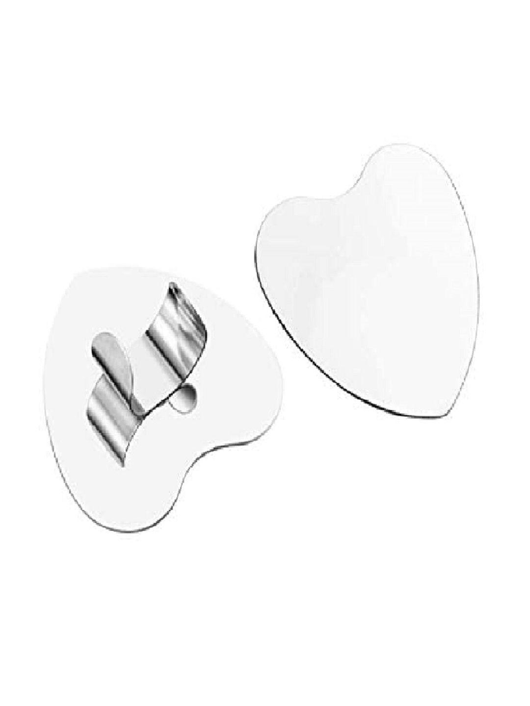 beaute secrets heart finger ring makeup mixing plate - silver toned
