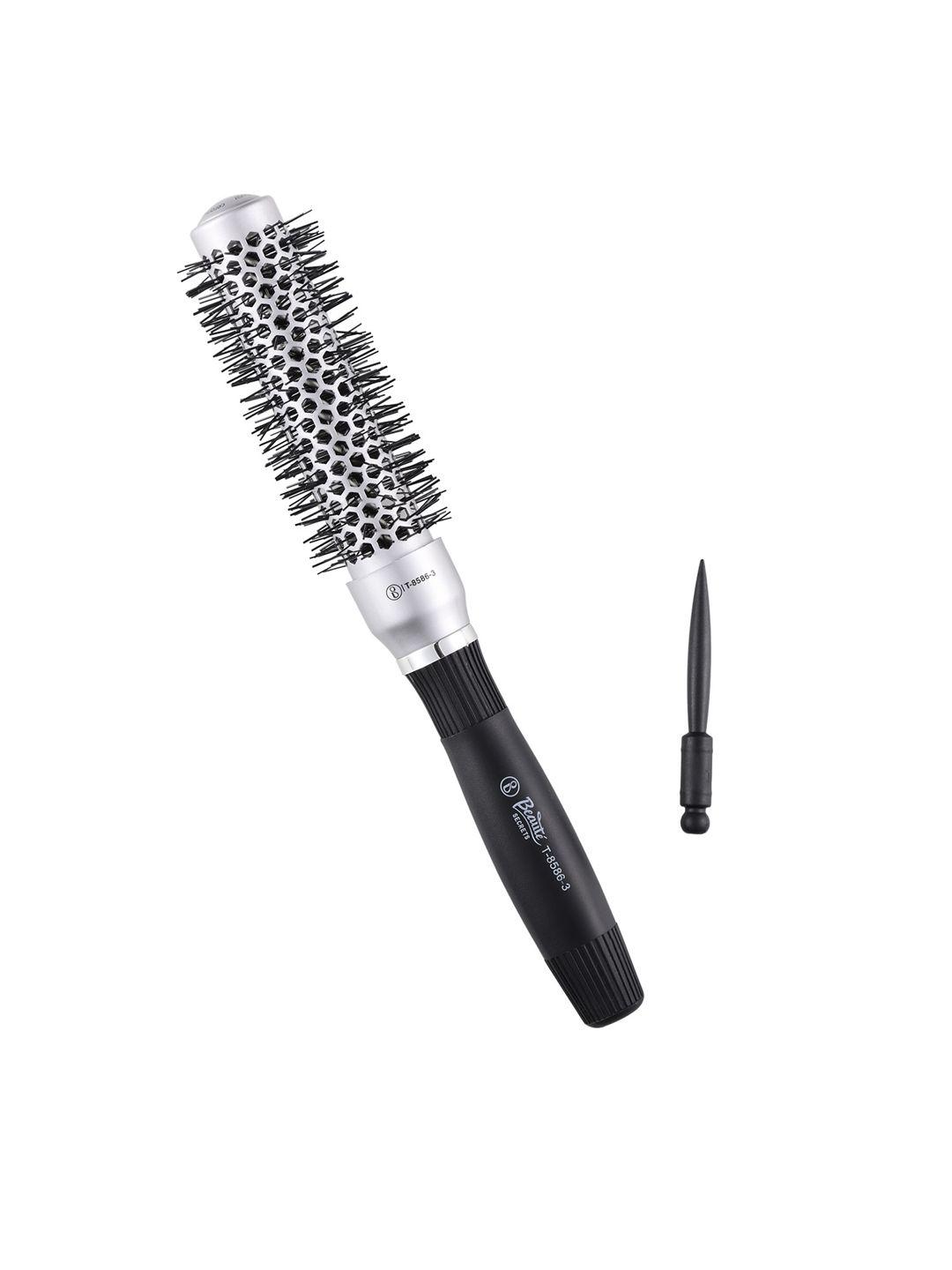 beaute secrets round blow drying rolling hair brush - grey