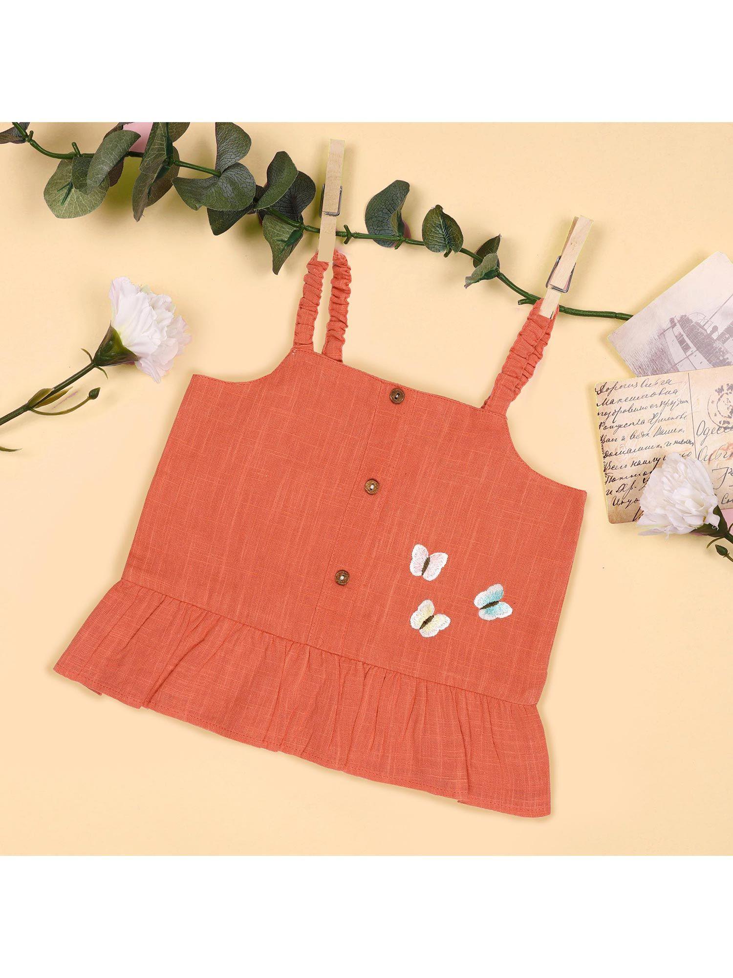 beautiful butterfly coral woven top