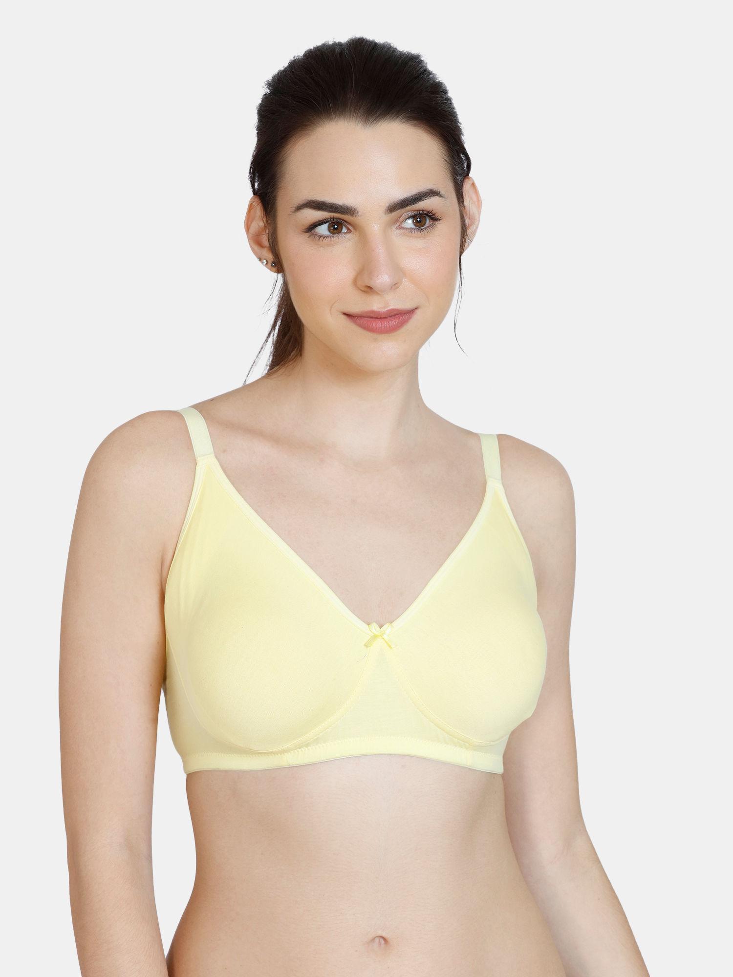 beautiful basics double layered non wired 3/4th coverage t-shirt bra - sunshine