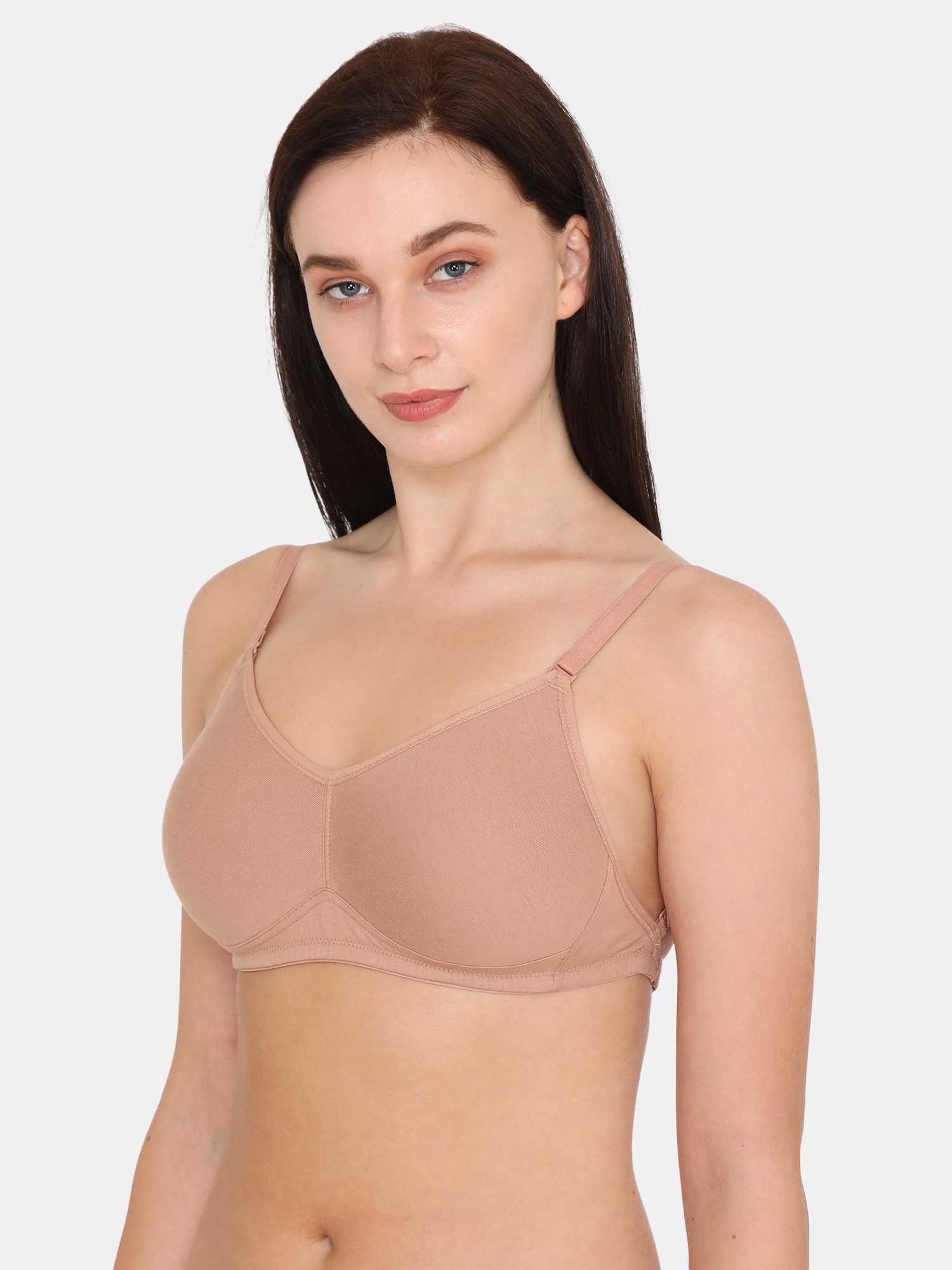 beautiful basics double layered non wired full coverage backless bra - nude