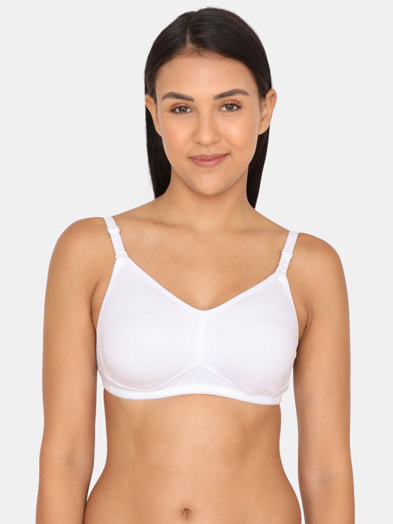 beautiful basics double layered non wired full coverage backless bra - white