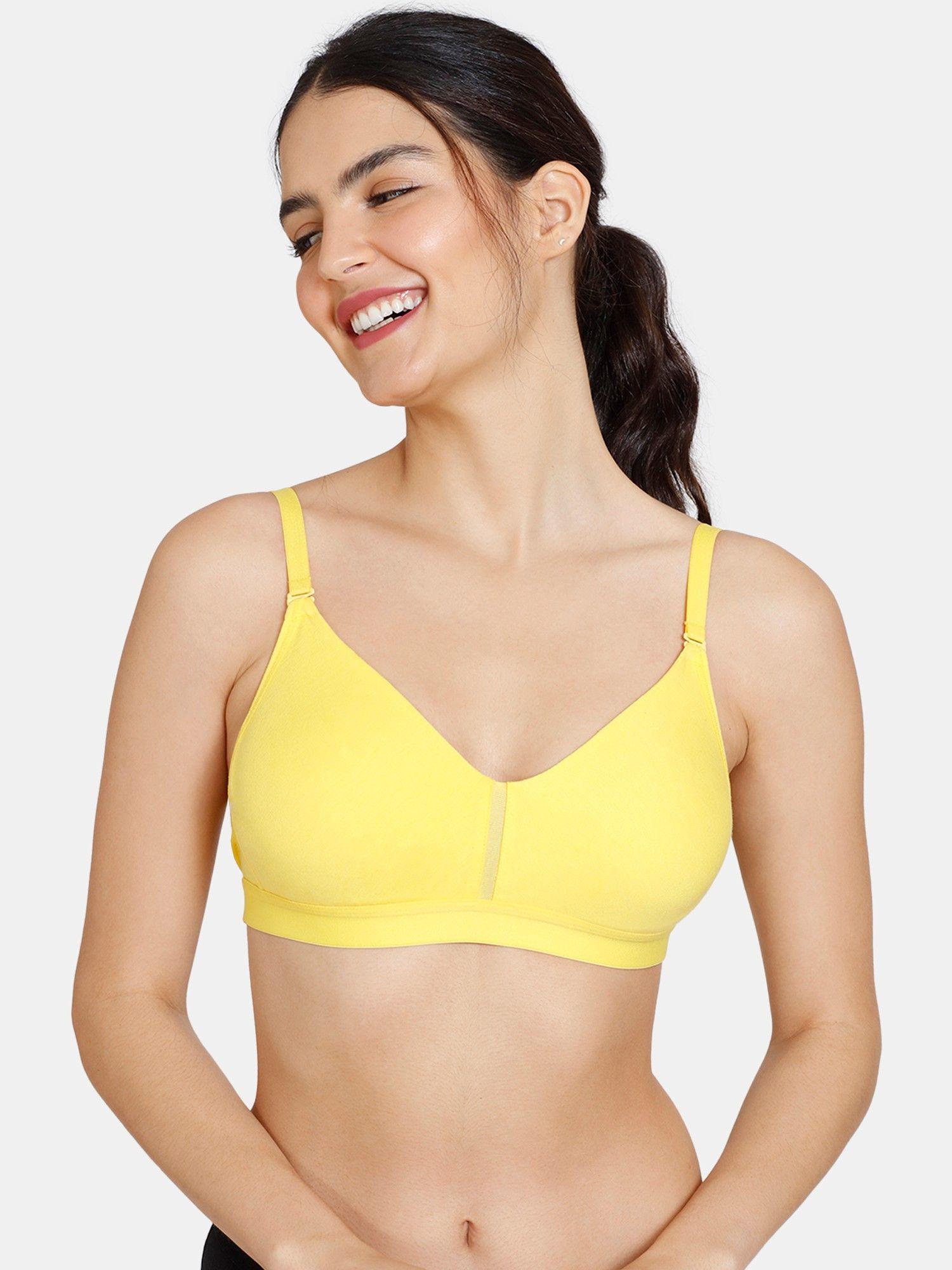 beautiful basics non wired 3/4th coverage backless bra - maize yellow