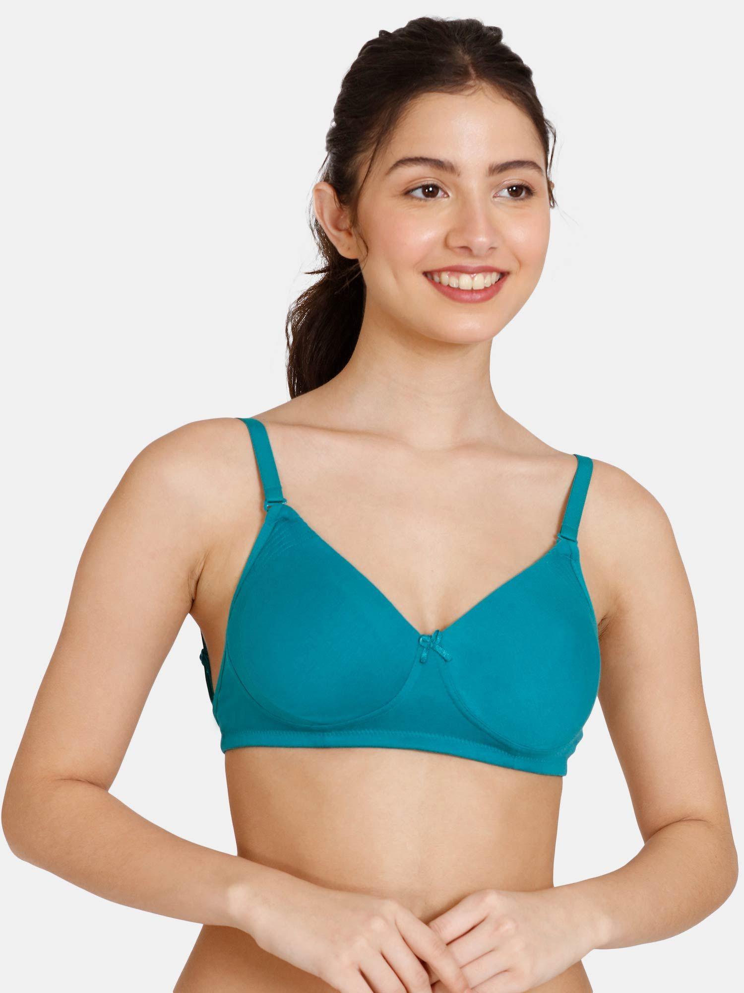 beautiful basics non wired 3-4th coverage backless bra - deep lake-green green