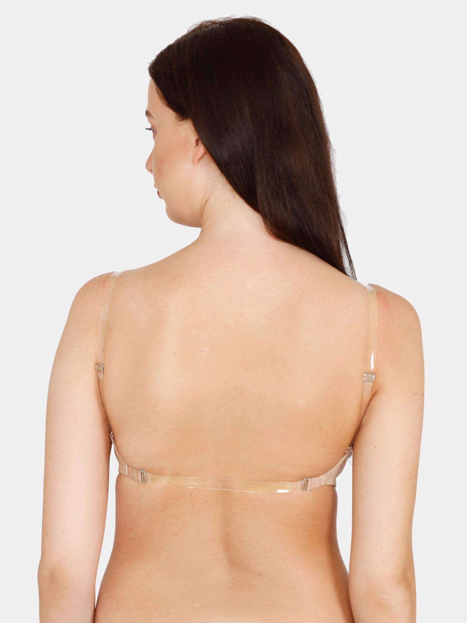 beautiful basics padded non wired 3/4th coverage backless bra - nude