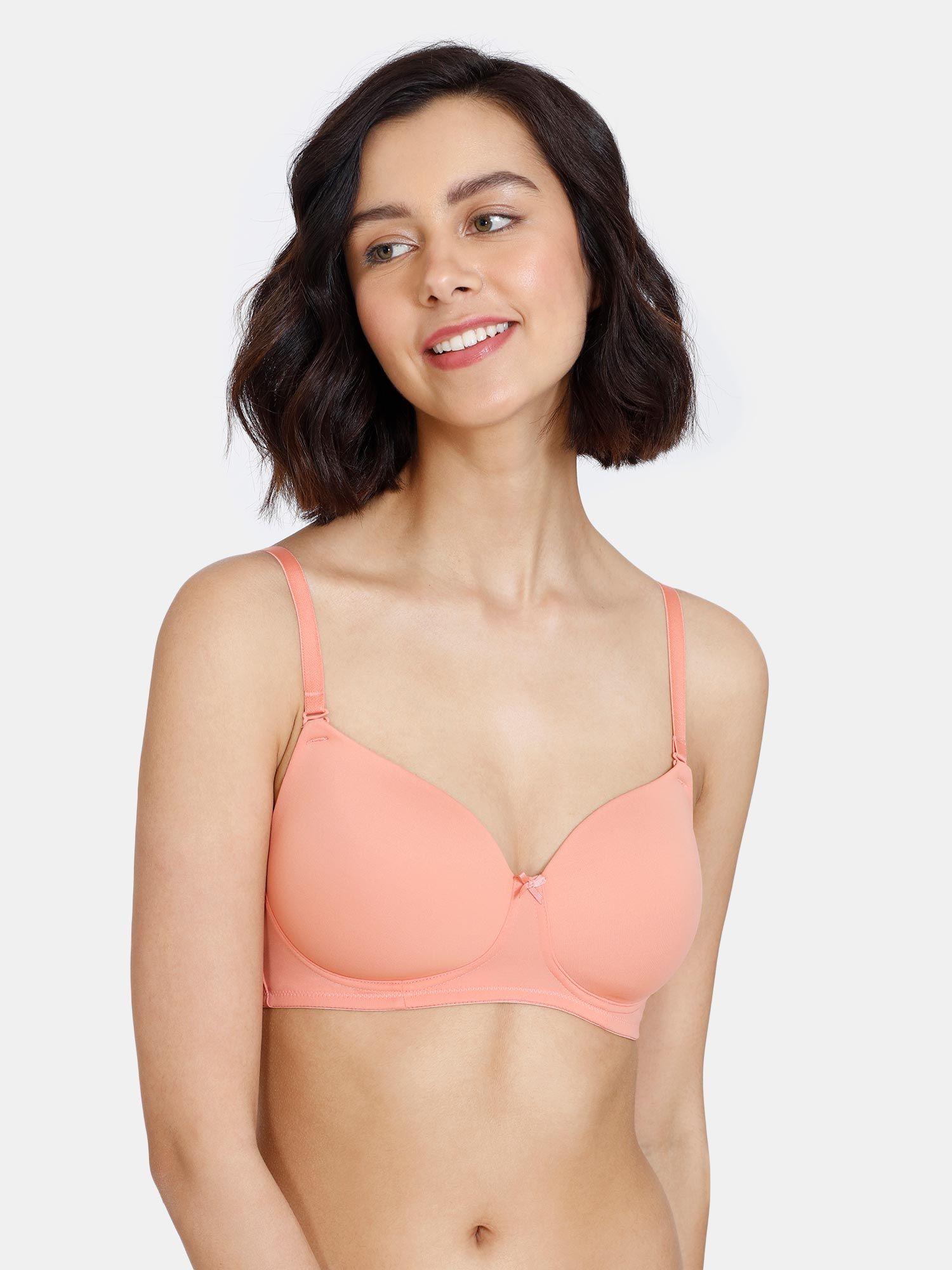 beautiful basics padded non wired 3/4th coverage t-shirt bra - terra cotta