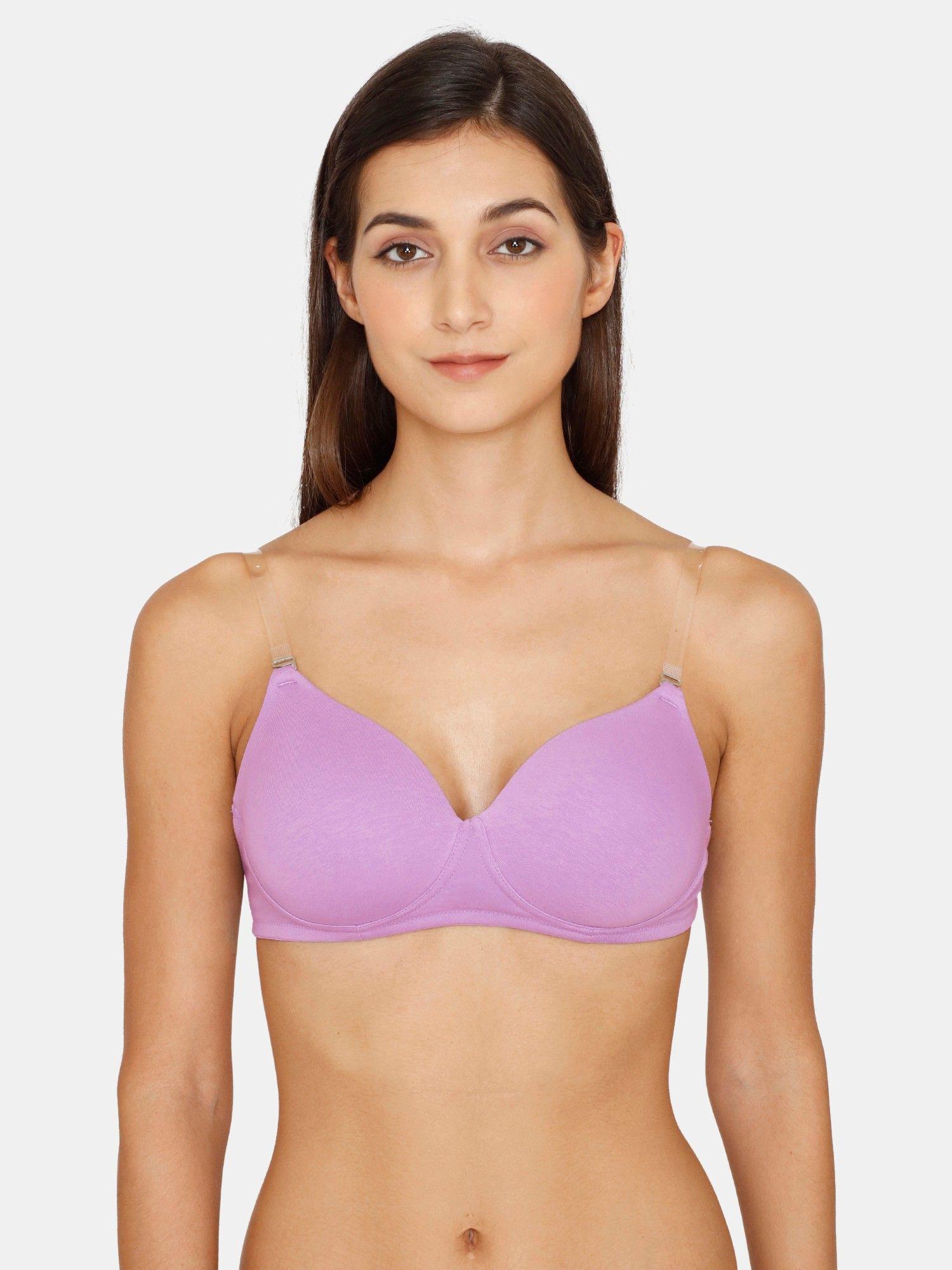 beautiful basics padded non wired 3-4th coverage backless bra - violet