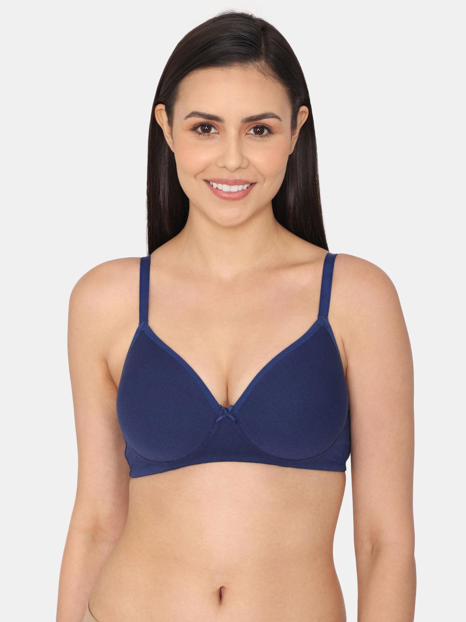 beautiful basics padded non wired 3-4th coverage t-shirt bra - navy blue