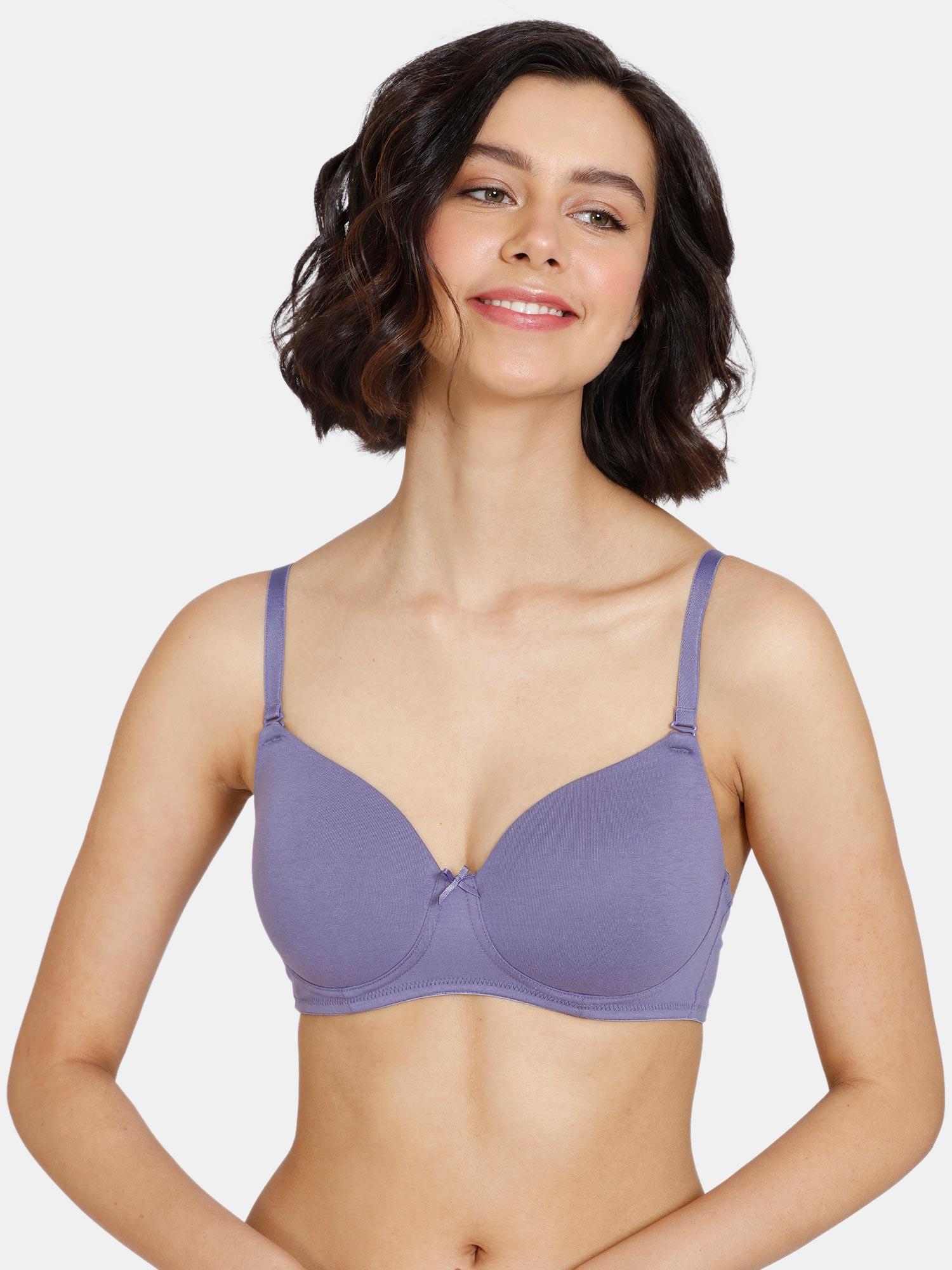 beautiful basics padded non wired 3-4th coverage t-shirt bra - twilight - purple