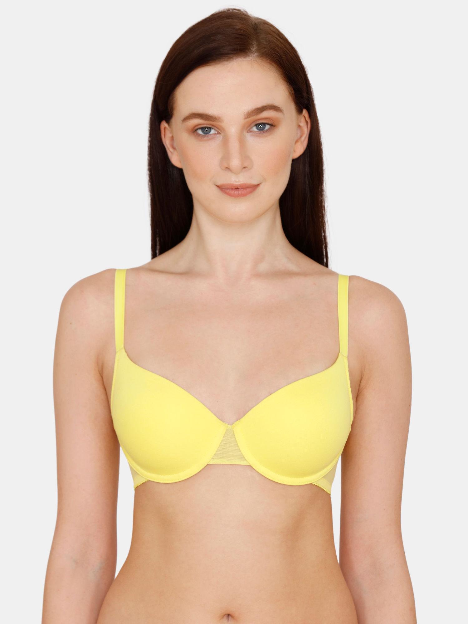 beautiful basics padded regular wired medium coverage t-shirt bra - yellow