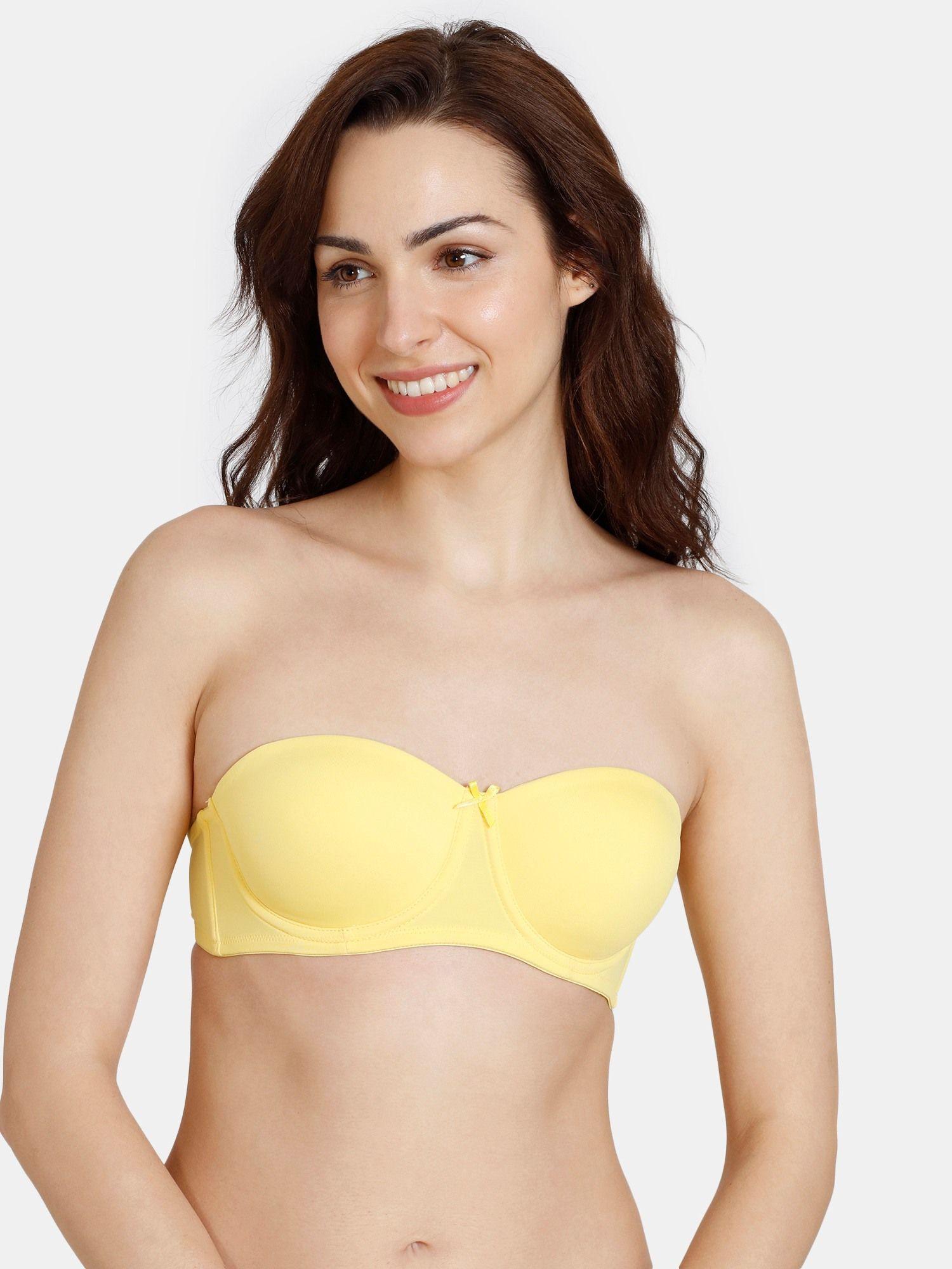 beautiful basics padded wired 3-4th coverage strapless bra - minion yellow