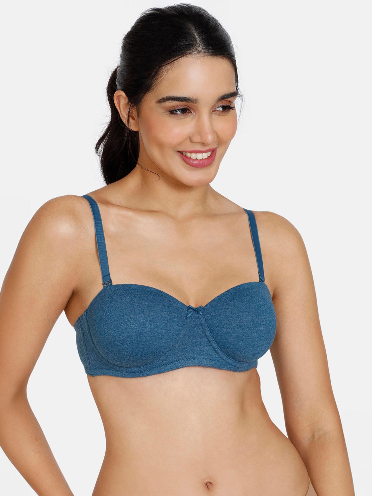 beautiful basics padded wired 3-4th coverage strapless bra -gibraltar sea