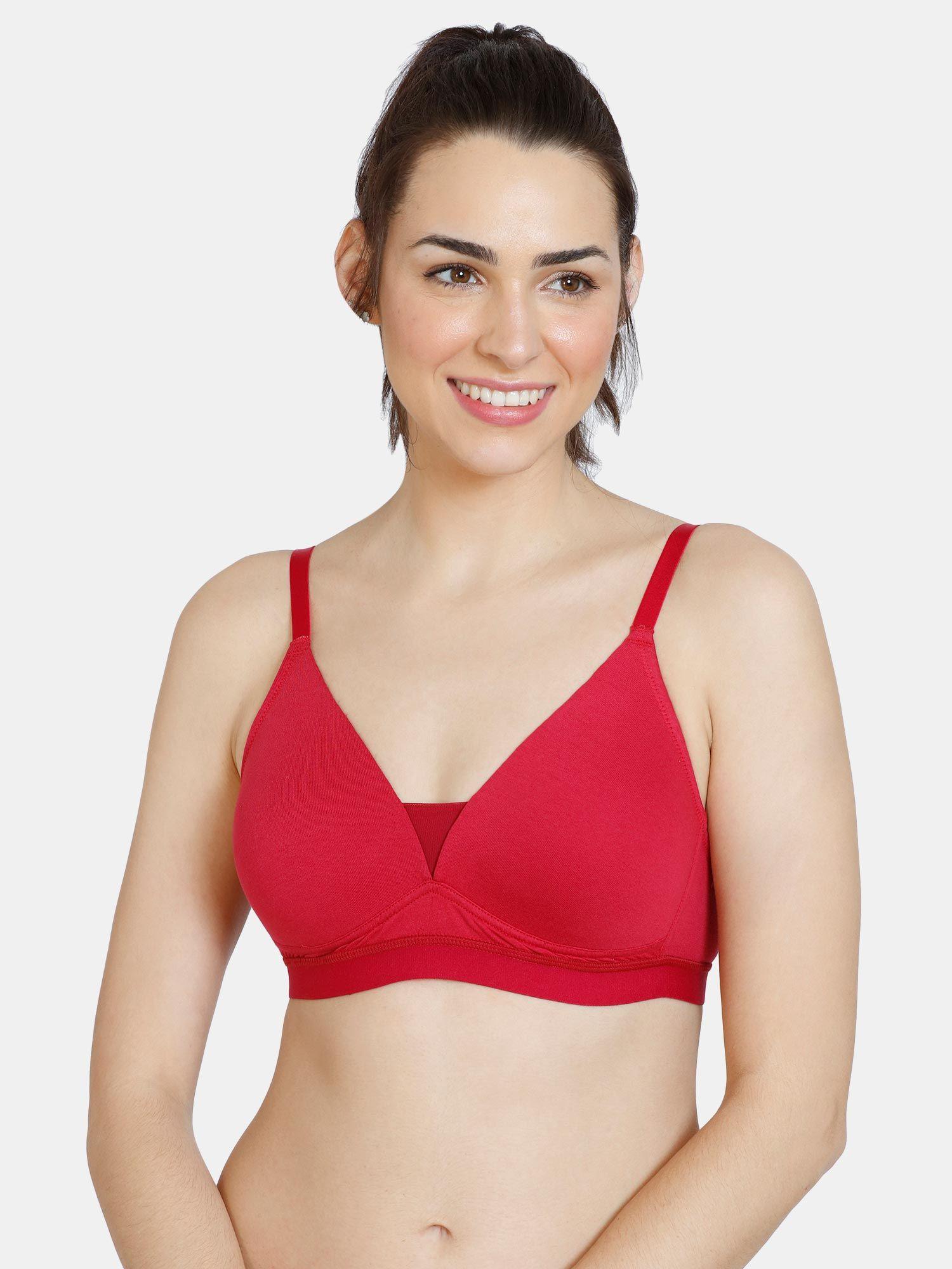 beautiful basics padded wired 3-4th coverage t-shirt bra - persian red