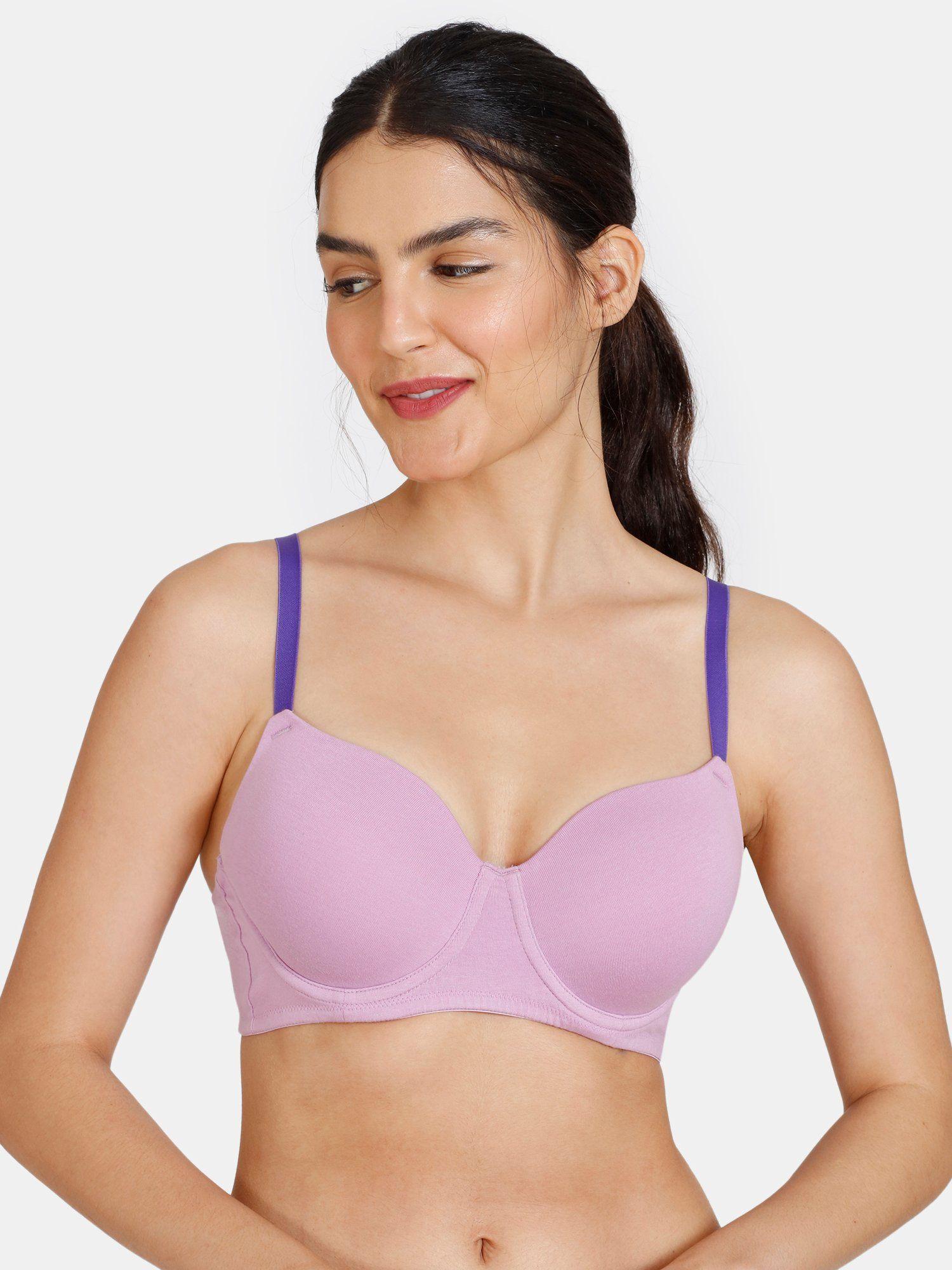 beautiful basics padded wired 3-4th coverage t-shirt bra - violet