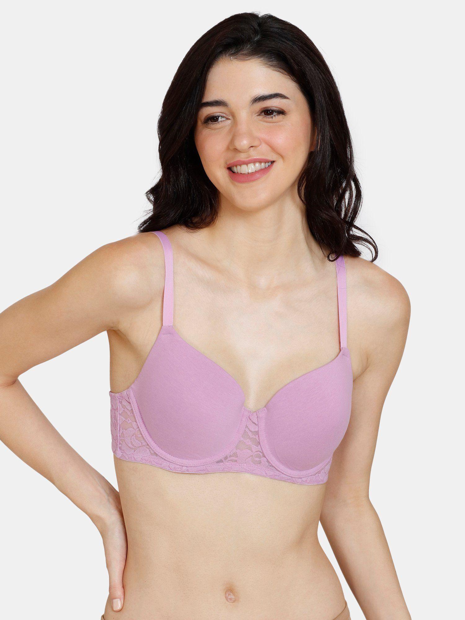 beautiful basics padded wired 3-4th coverage t-shirt bra - violet