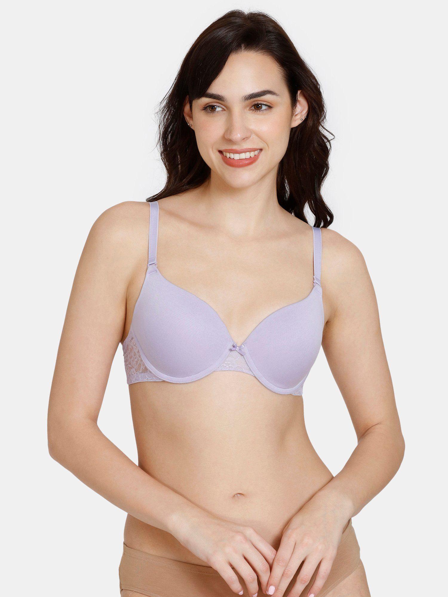 beautiful basics push-up wired medium coverage bra - lavender