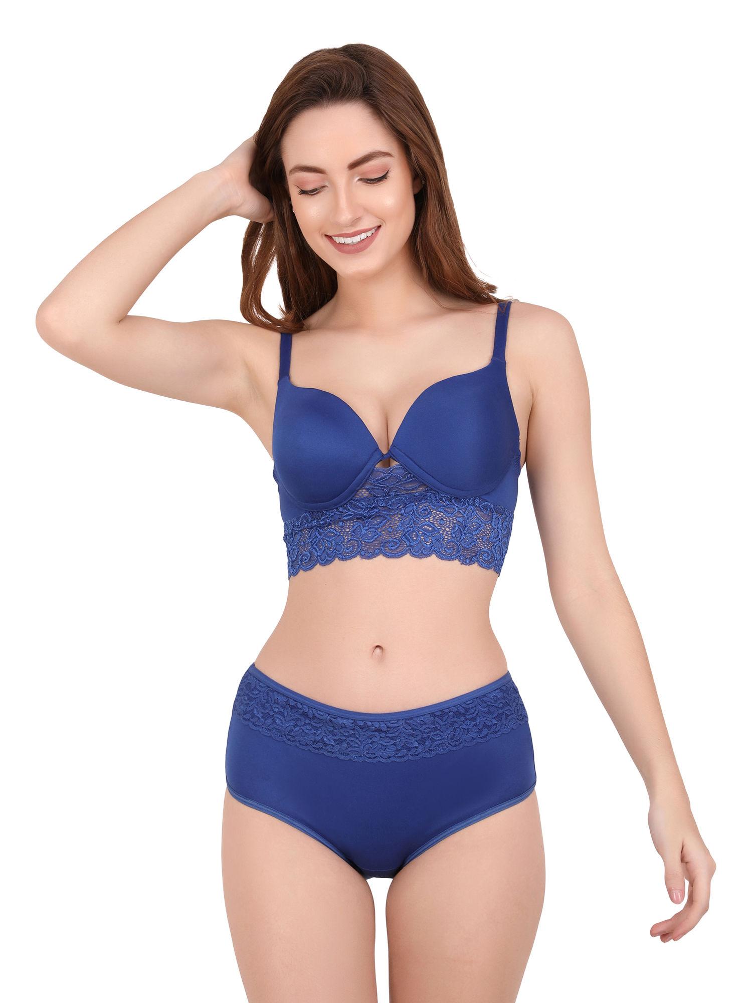 beautiful basis - egyptian blue t-shirt bralette set