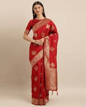 beautiful heavy woven pure banarasi silk saree