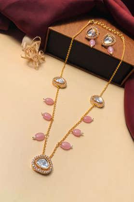 beautiful high quality polki drop necklace