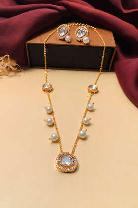 beautiful high quality polki drop necklace