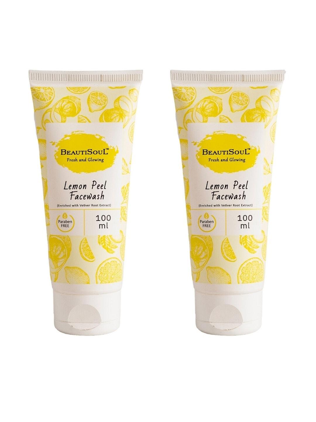 beautisoul set of 2 lemon peel face wash