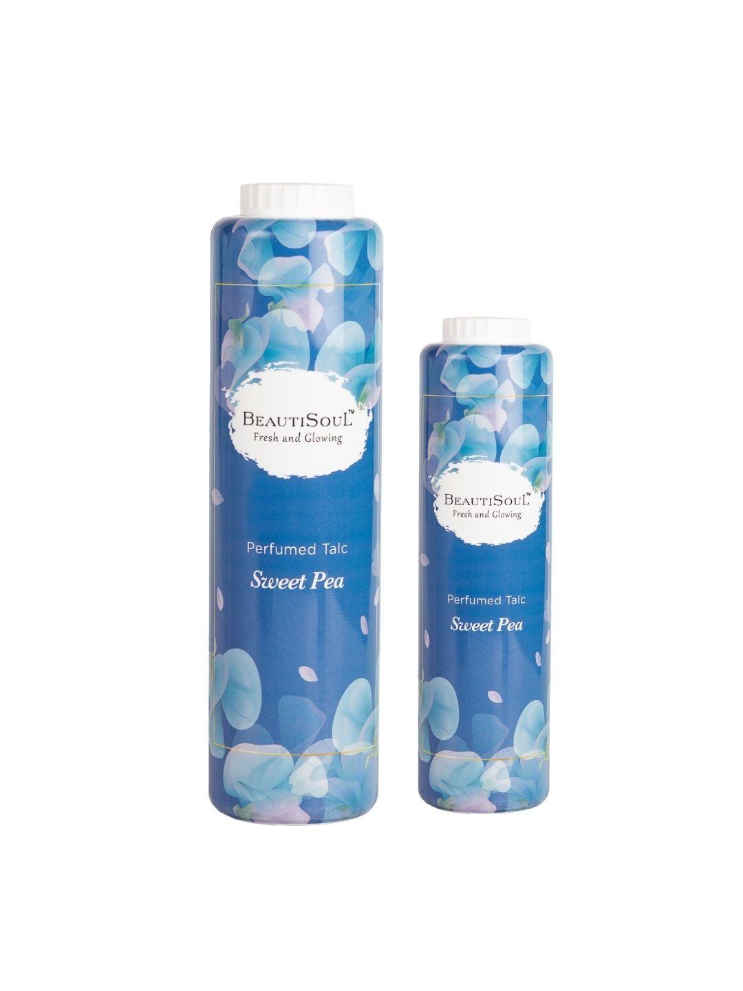 beautisoul unisex pack of 2 sweet pea perfumed talc (300gm + 100gm)