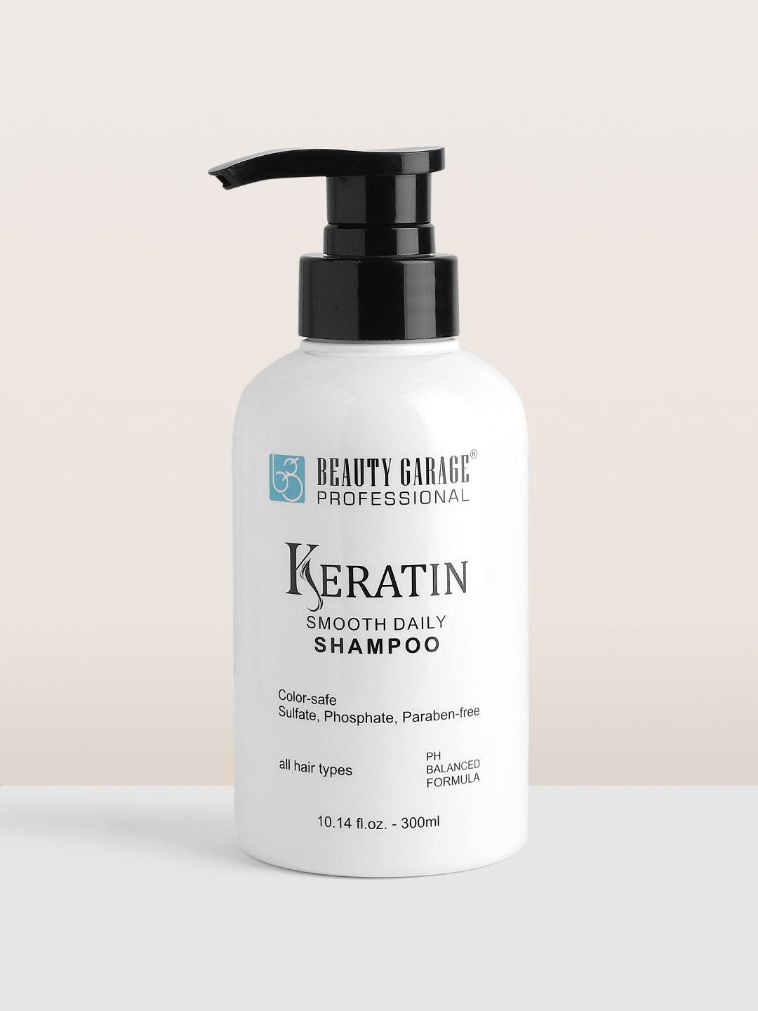 beauty garage keratin sulfate-free paraben-free moisturizing smooth daily shampoo - 300ml