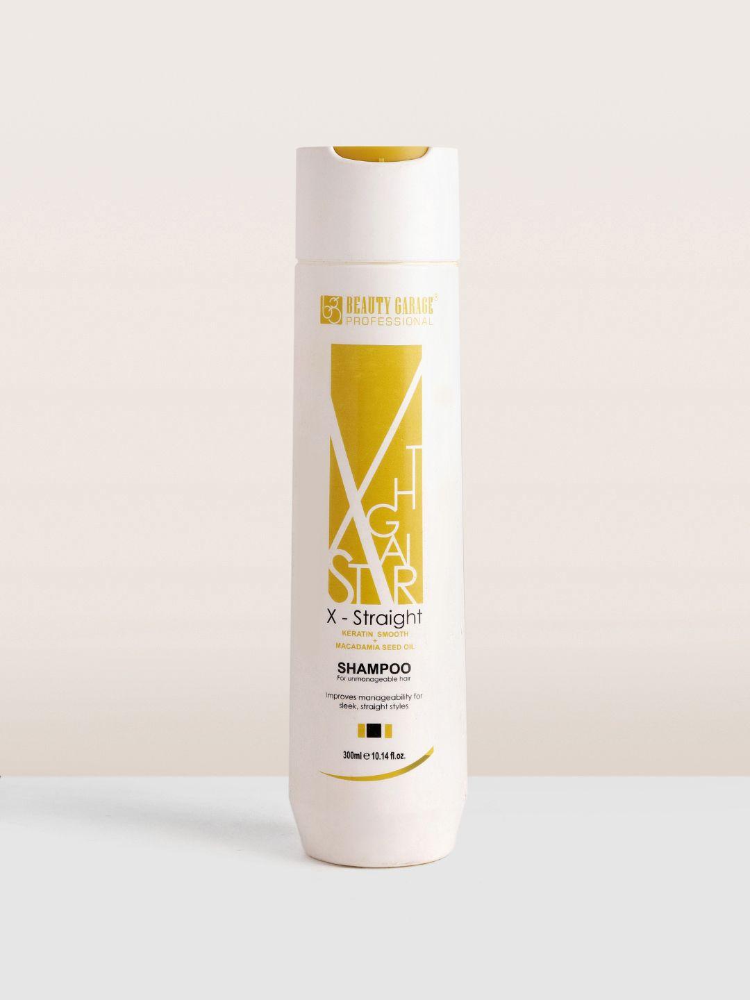 beauty garage x-straight shampoo with macadamia seed oil for unmanageable hair - 300 ml