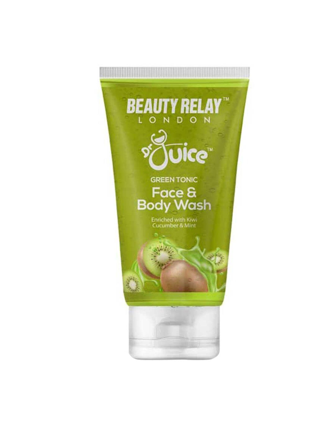 beautyrelay london dr juice green tonic kiwi cucumber mint face & body wash 200ml