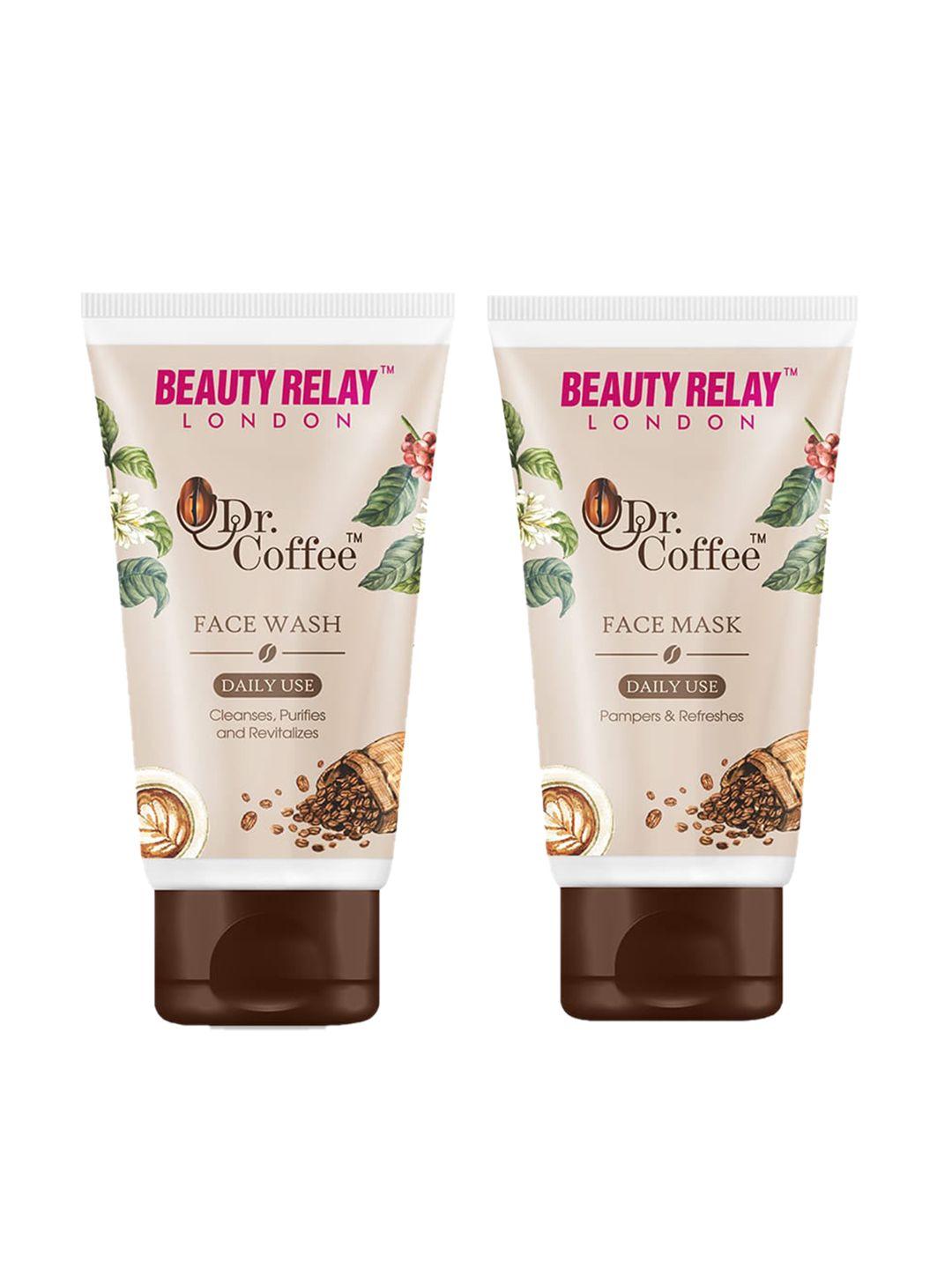 beautyrelay london dr. coffee face wash & face mask 200 ml each - buy 1 get 1 free