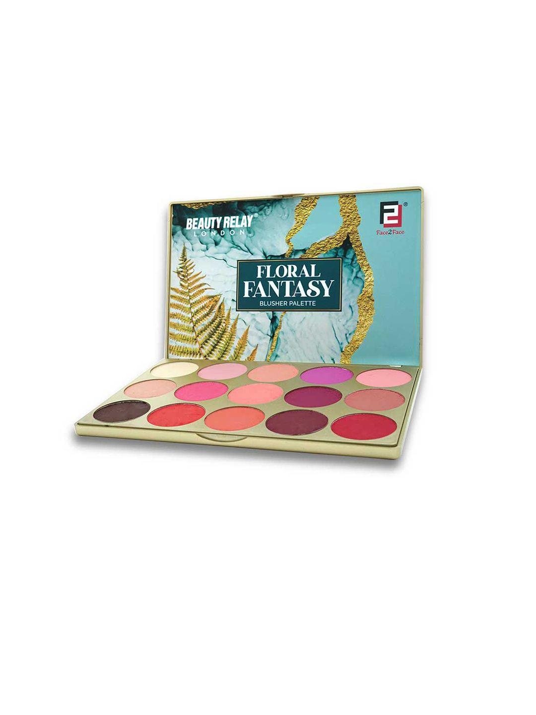beautyrelay london face 2 face floral fantasy blusher palette with 15 shades