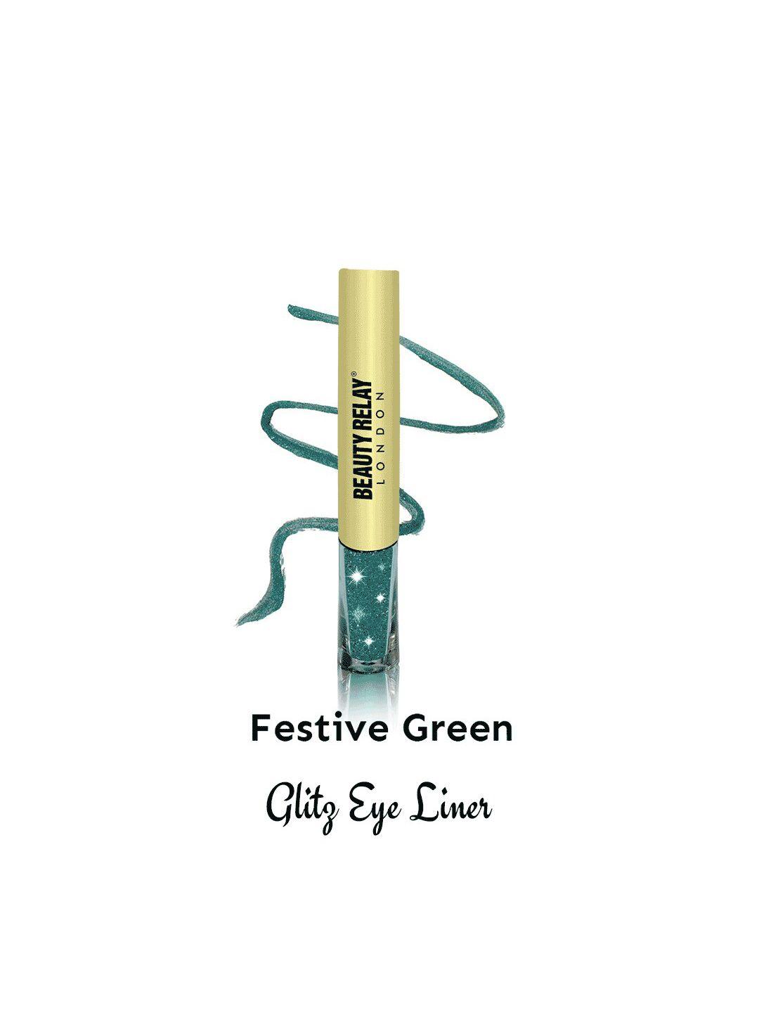 beautyrelay london make your eyes twinkle glitz eye liner 2.5ml - festive green