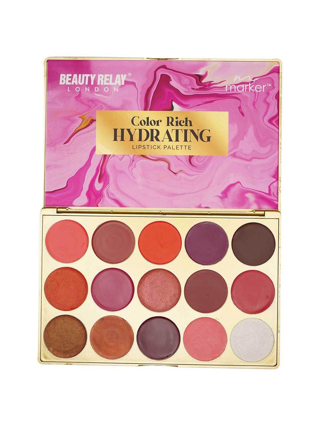 beautyrelay london marker hydrating creamy texture lipstick palette 42 g - color rich