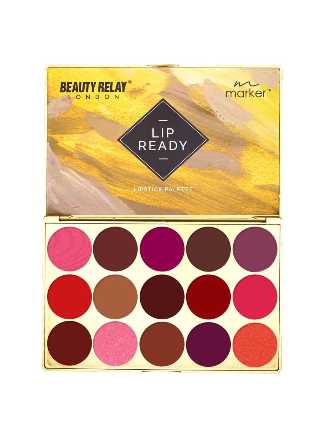 beautyrelay london marker lipstick palette with15 shades 42 g - lip ready
