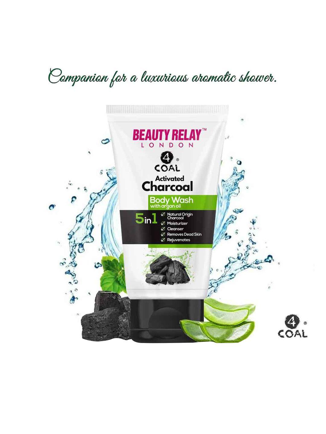 beautyrelay london set of 2 charcoal body wash & body soap