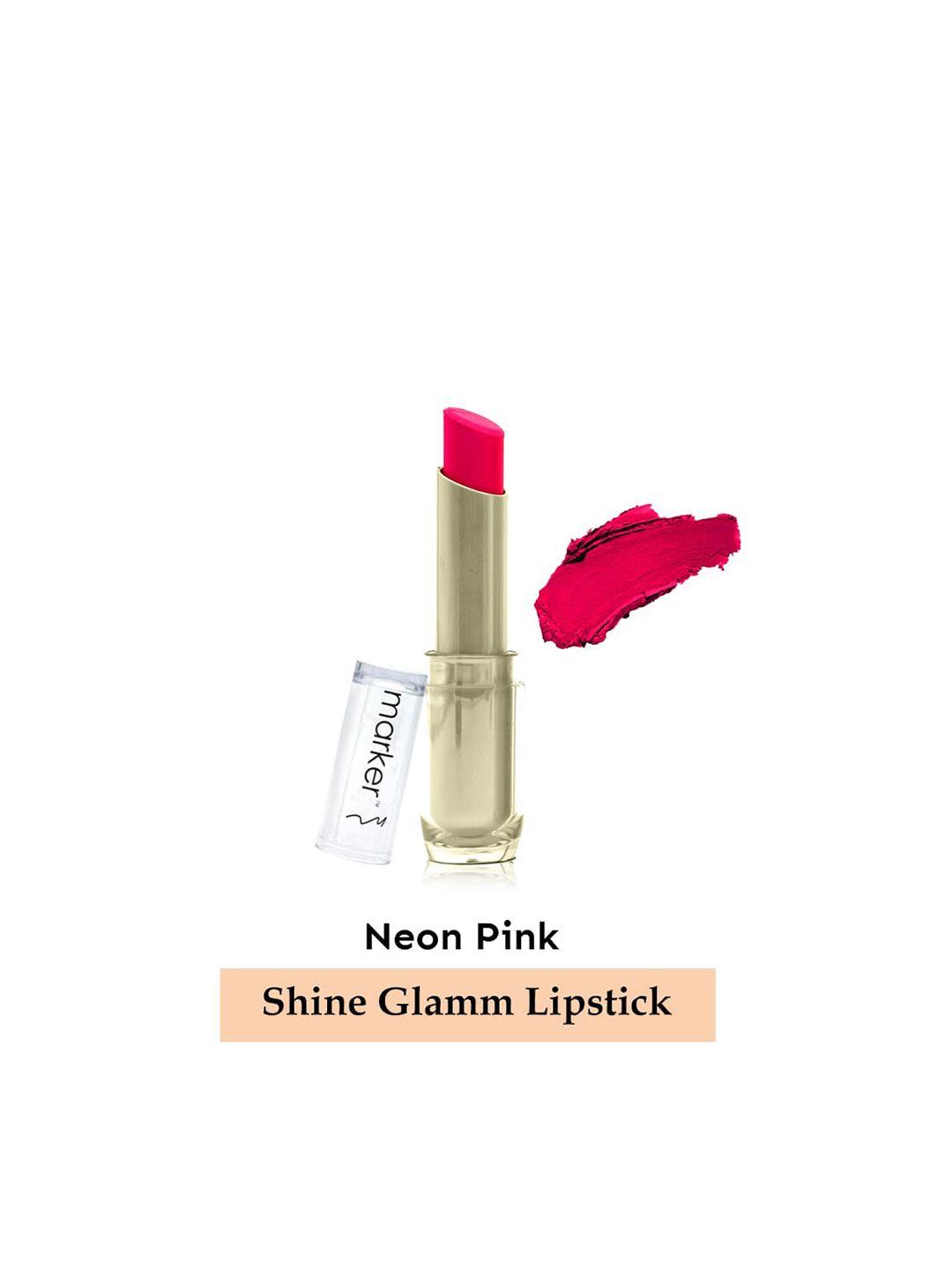 beautyrelay london shine glamm lipstick with olive oil 3.5 g-neon pink