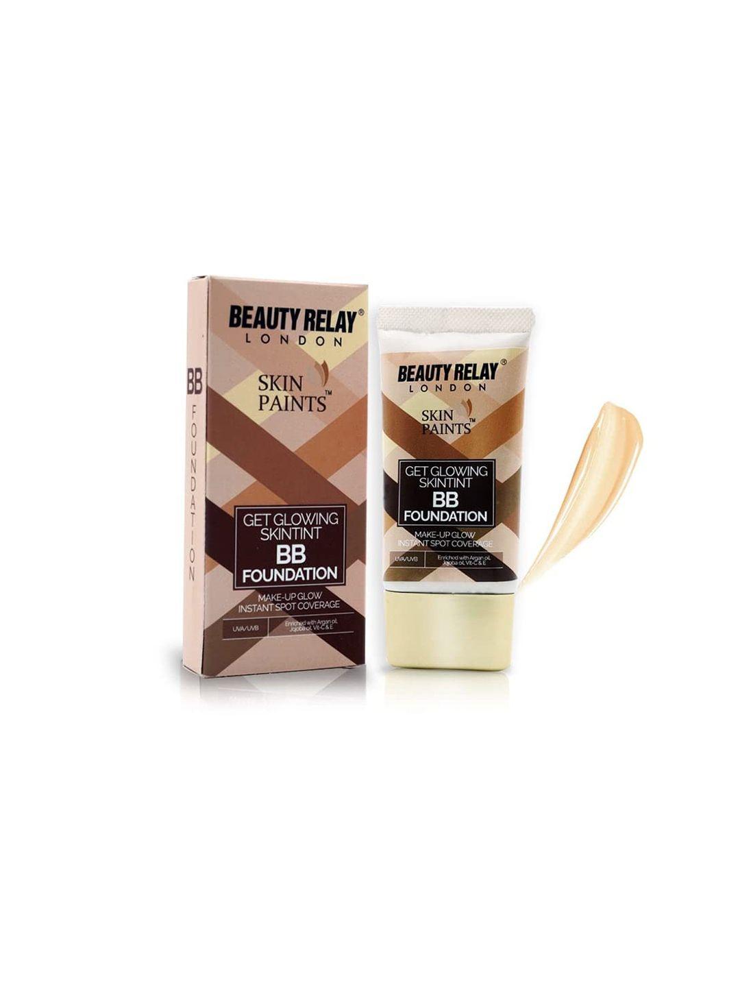 beautyrelay london skin paints get glowing skintint bb foundation 30g - warm nude 128