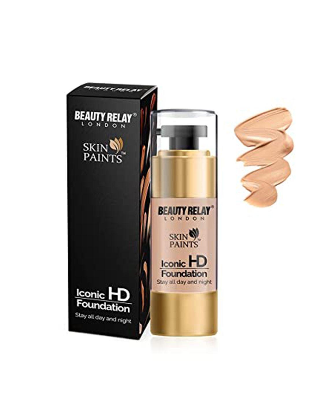 beautyrelay london skin paints iconic hd foundation 30ml - buff beige 130