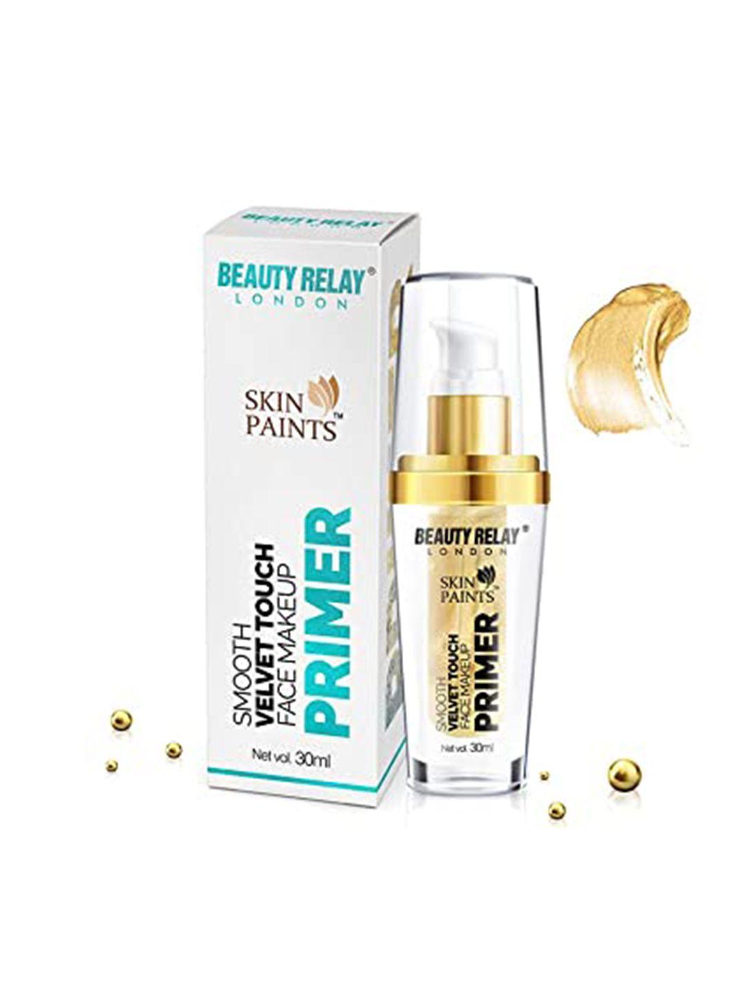 beautyrelay london skin paints smooth velvet touch face makeup primer 30ml - gold radience