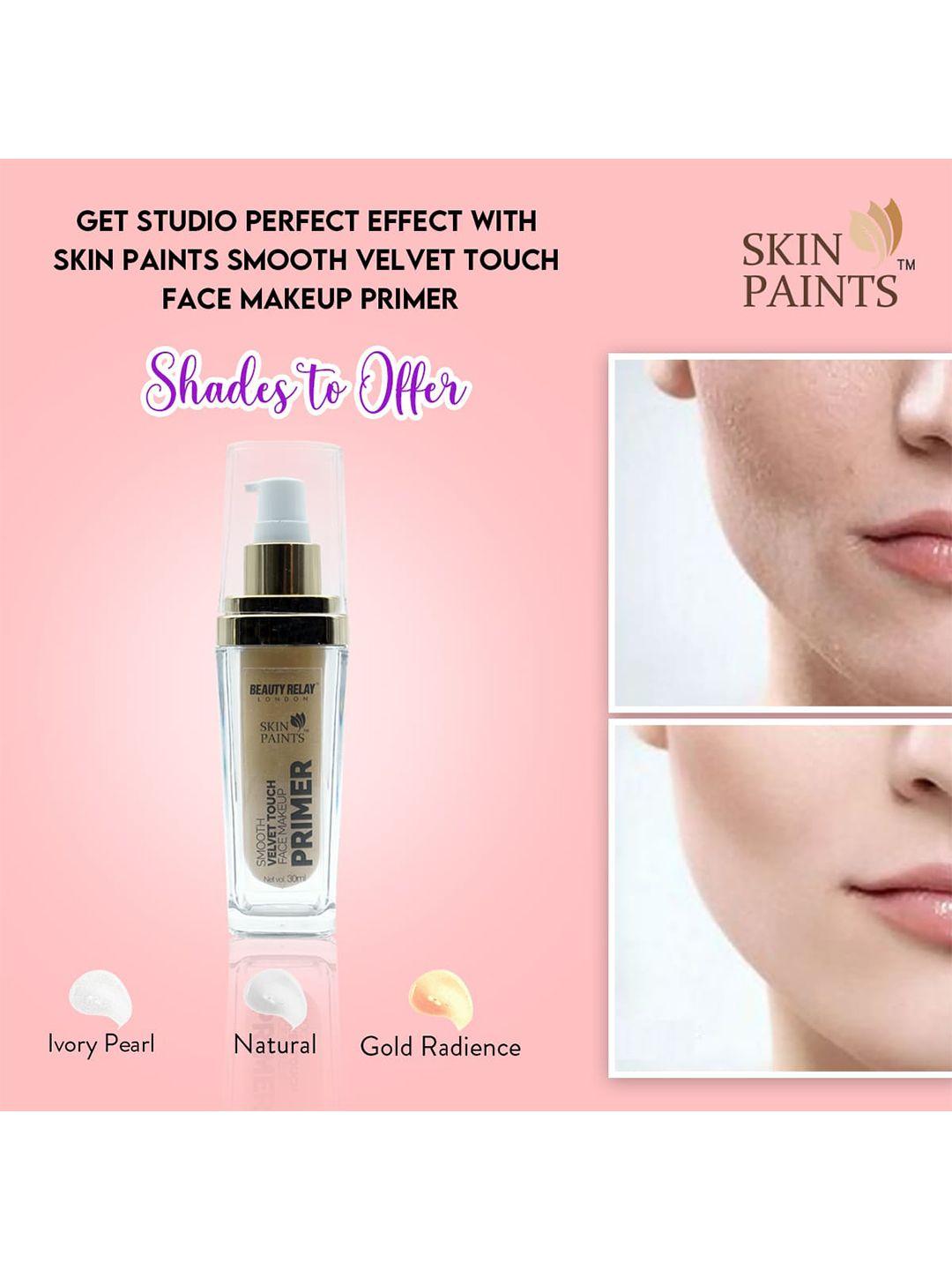 beautyrelay london skin paints smooth velvet touch face makeup primer 30ml - natural