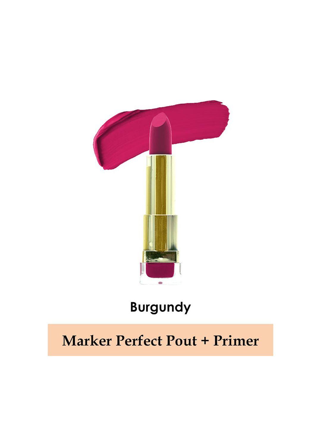 beautyrelay long lasting perfect pout & primer lipstick 3.5 g- burgundy