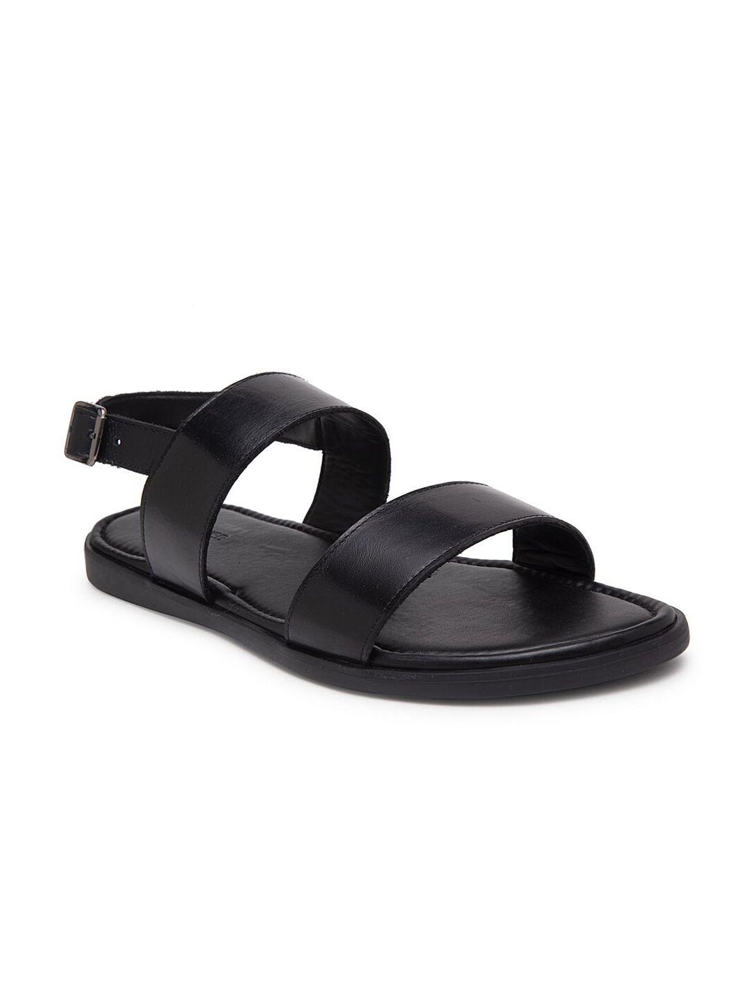 beaver men leather comfort sandals with buckle detail