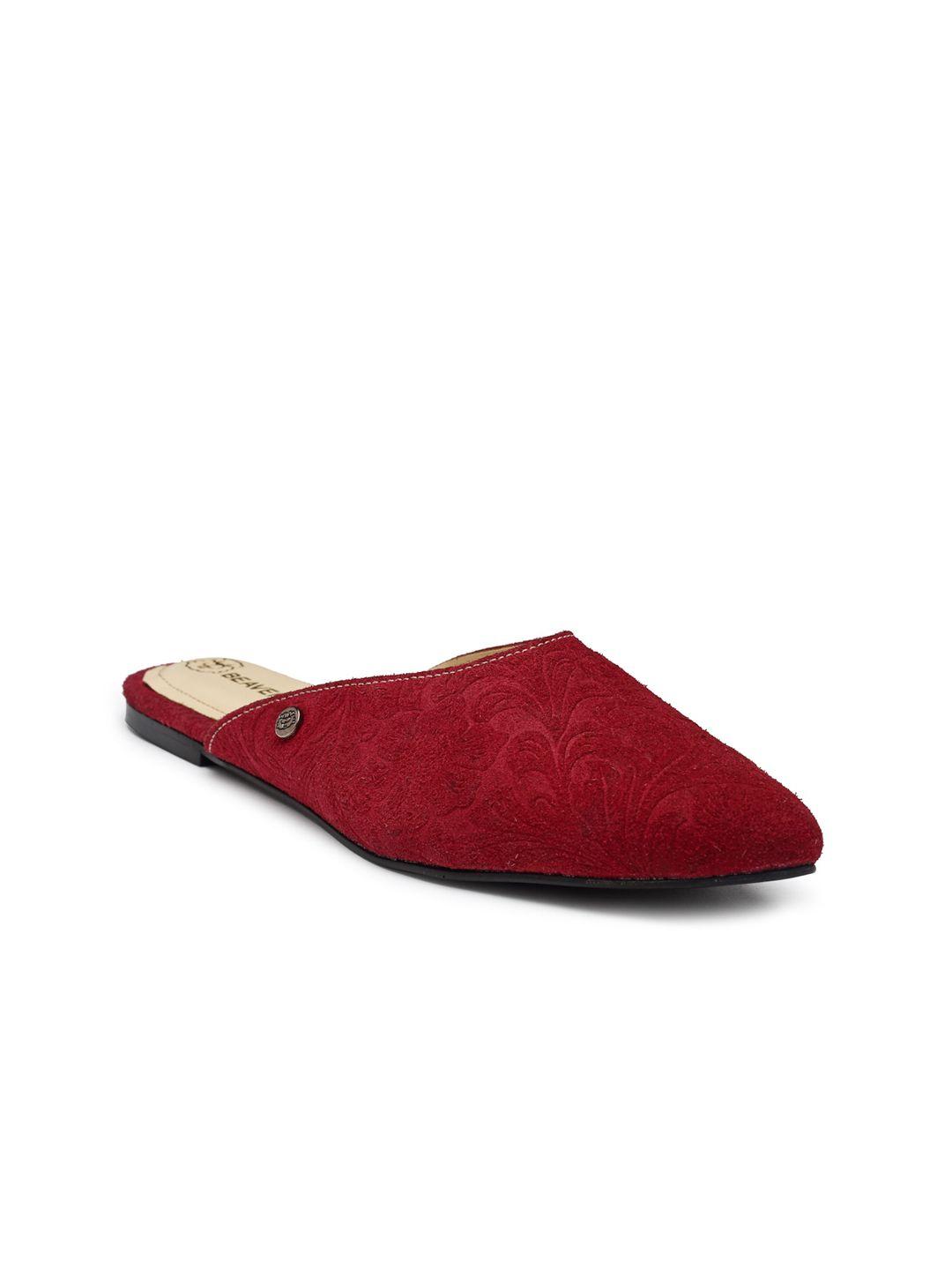 beaver women pointed toe textured mules