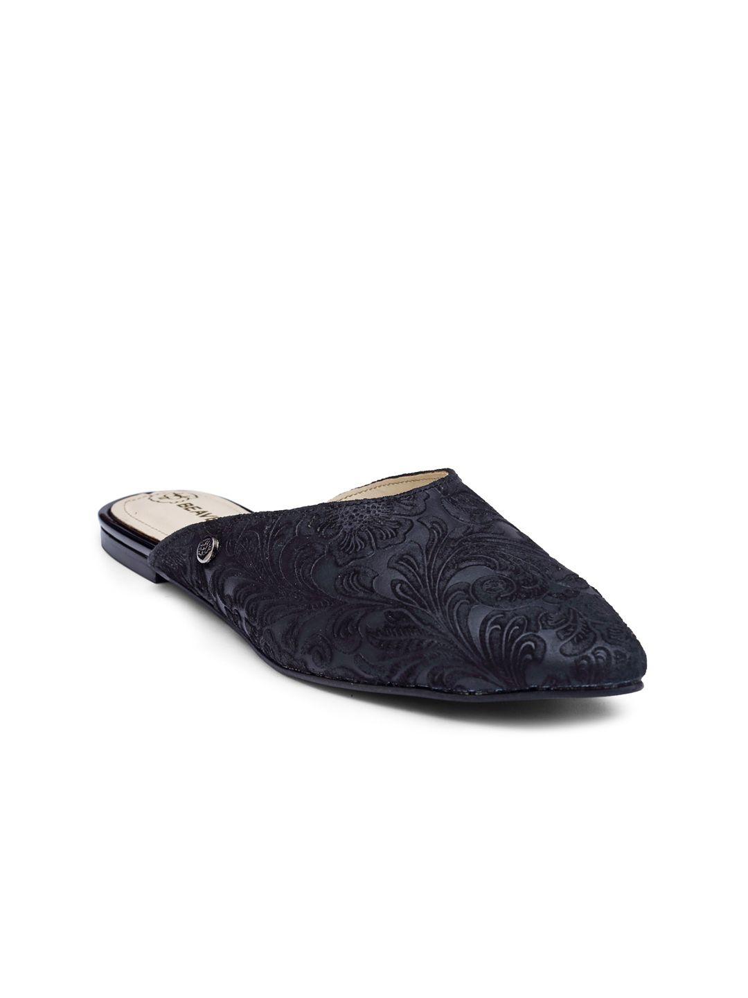 beaver women pointed toe textured mules