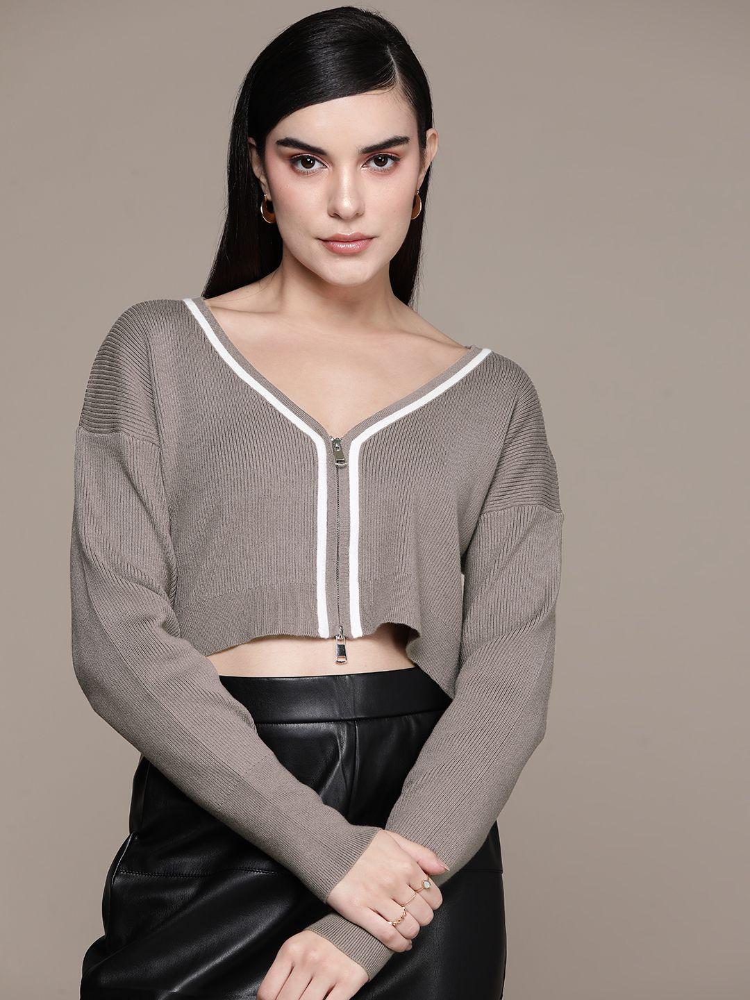 bebe all day zipper crop cardigan