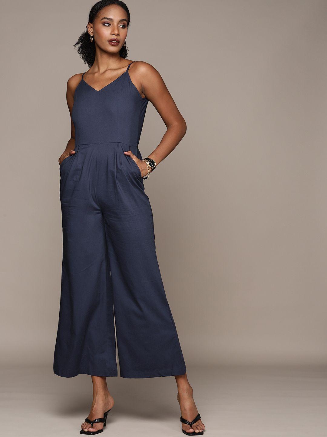 bebe daylight blue season staple basic jumpsuit