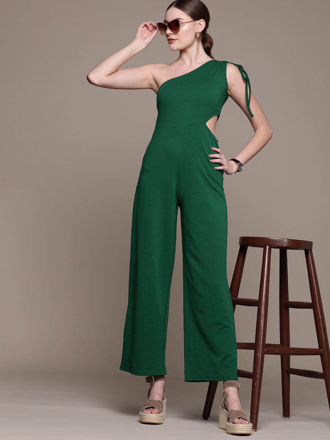 bebe green vibrant vacay basic jumpsuit